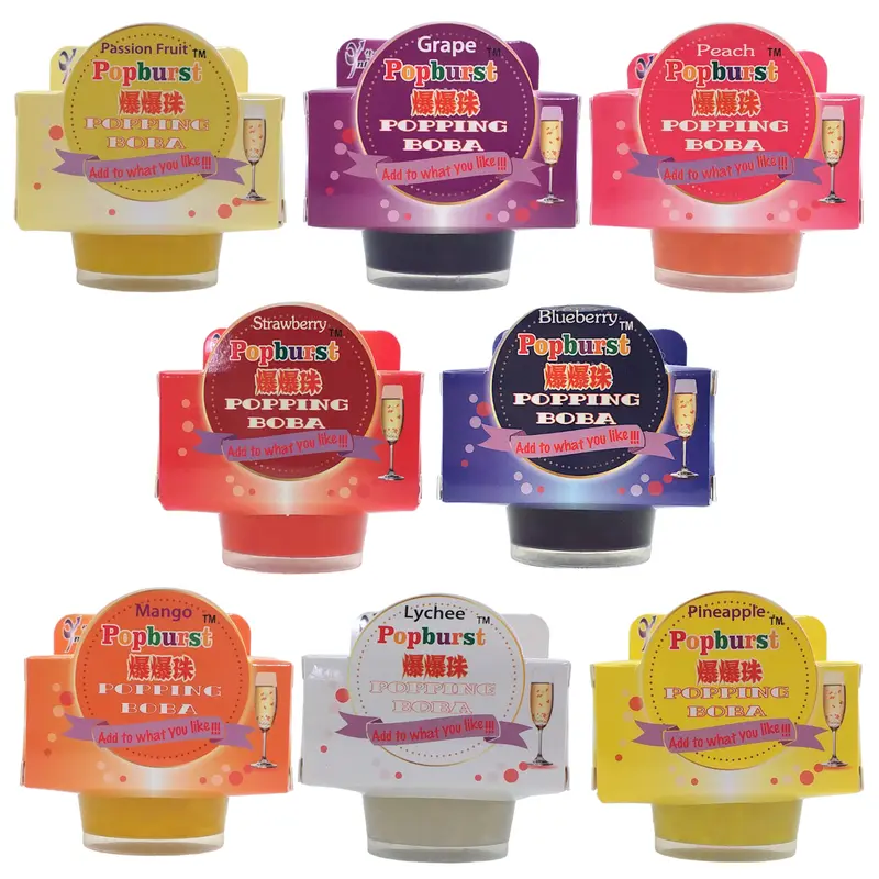 POPBURST Popping Boba Blueberry / Strawberry / Peach / Grape / Passion Fruit / Mango / Lychee / Pineapple - 30 gr. pack CHINA IMPORT Beverage Drink Juice 0