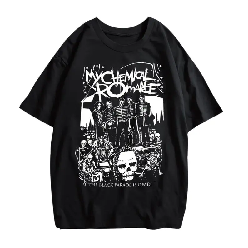 My Chemical Romance Emo Band T- shirt, Gothic Shirt Alternative 90s Aesthetic Clothing, Gothic Tshirt, Y2k Clothing Retro Oversized Tshirt, Punk Rock,Gothic,Emo