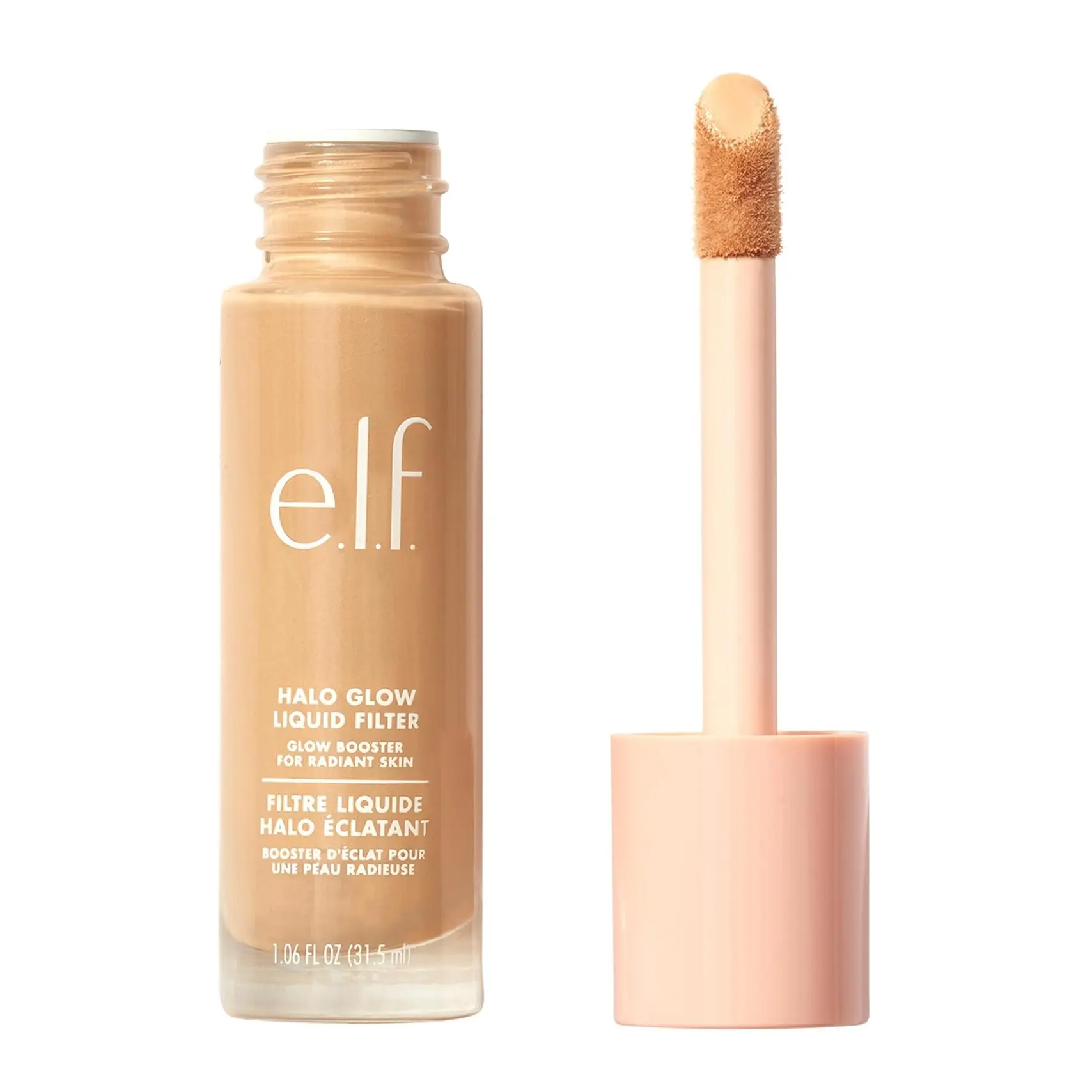 Halo Glow Liquid Filter, Complexion Booster, Infused with Hyaluronic Acid, Vegan & Cruelty-Free, 5 Medium - Tan - Foundation, Concealer
