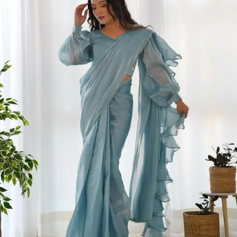 Preorder designer Organza saree. Bollywood inspired readymade saree Clothing Womenswear