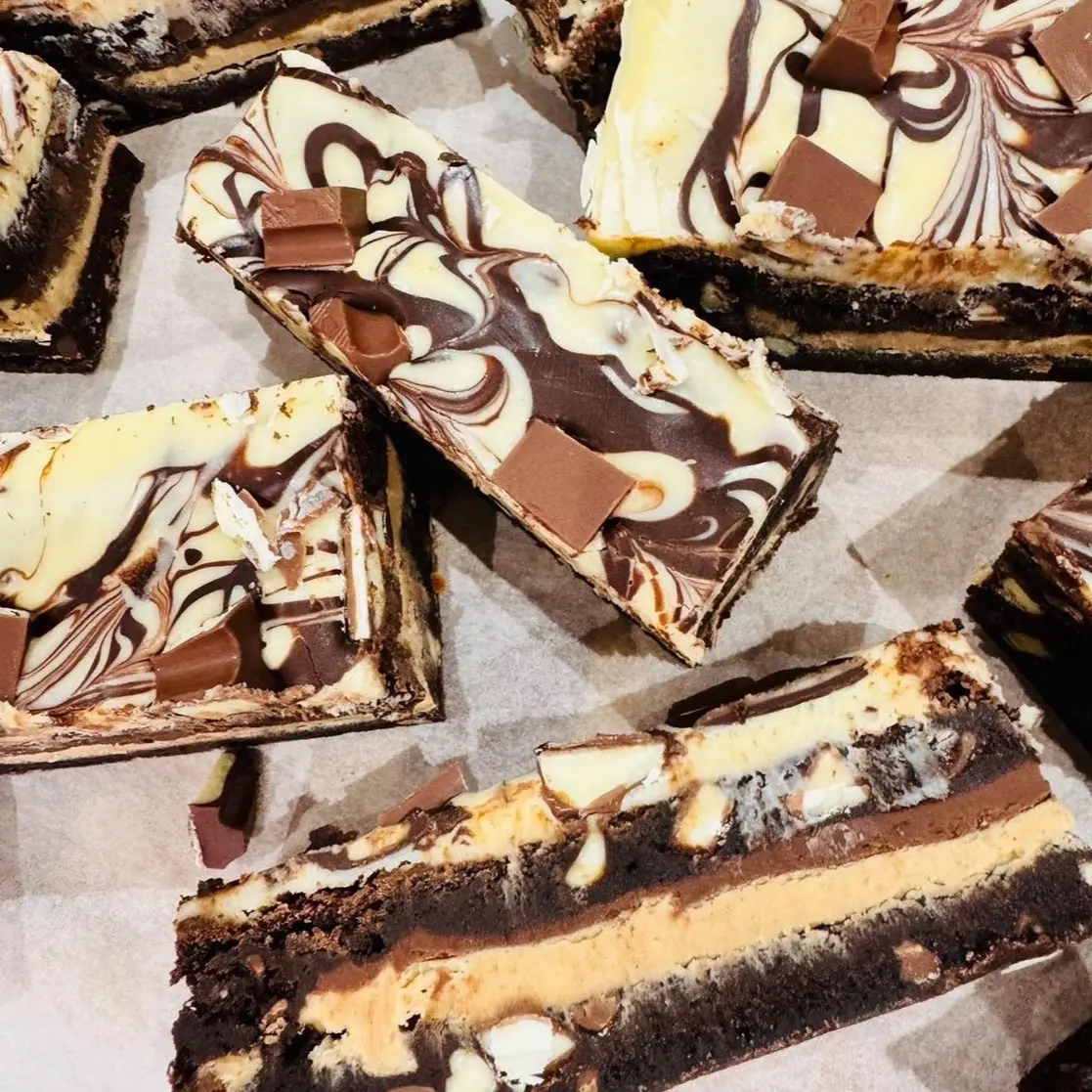 Gluten Free Kinder Brownie with Hazelnut/Bueno Center - Cake, Snack Dessert Foods gooey  brownies