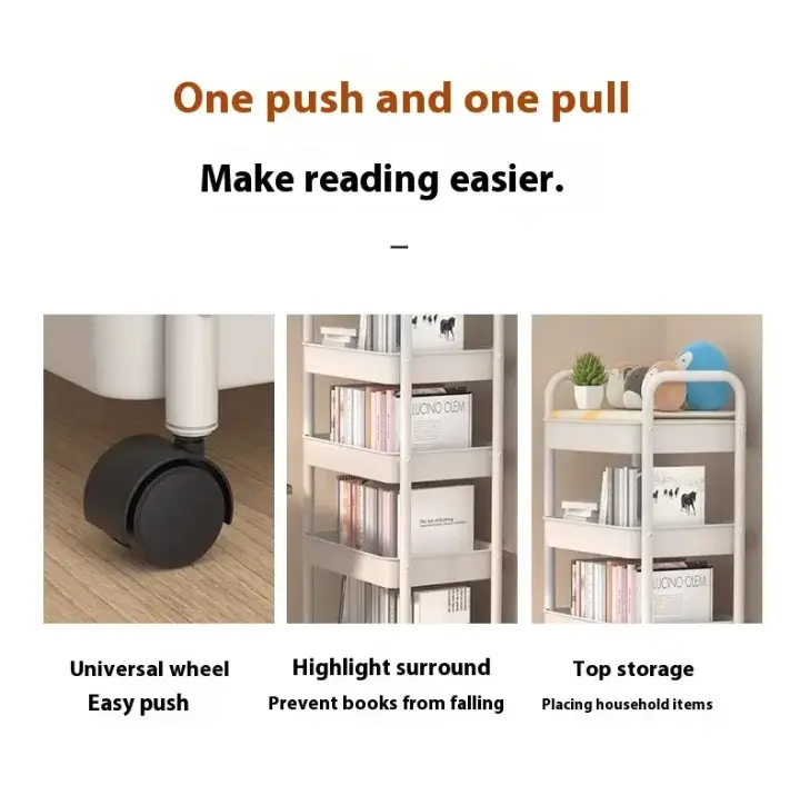 5 Tier Trolley Multi-Purpose, Versatile Rolling off-white Storage Cart, Utility Organizer With 4 Wheels, Easy To Assemble Cosmetic Shelves, Kitchen Rack, Book Shelf, Bedroom-Livingroom Snacks, Laundry Basket, Space-Saving Toilet Storage Holders bathroom 3