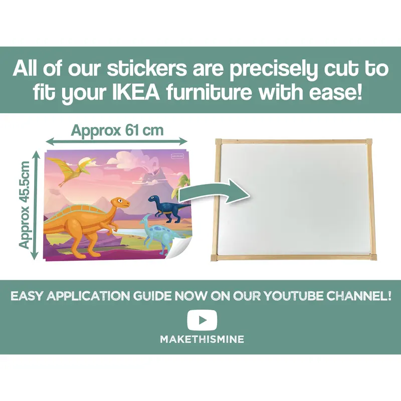 Kids Rainbow Table Top STICKER ONLY Compatible with IKEA Latt Tables 3