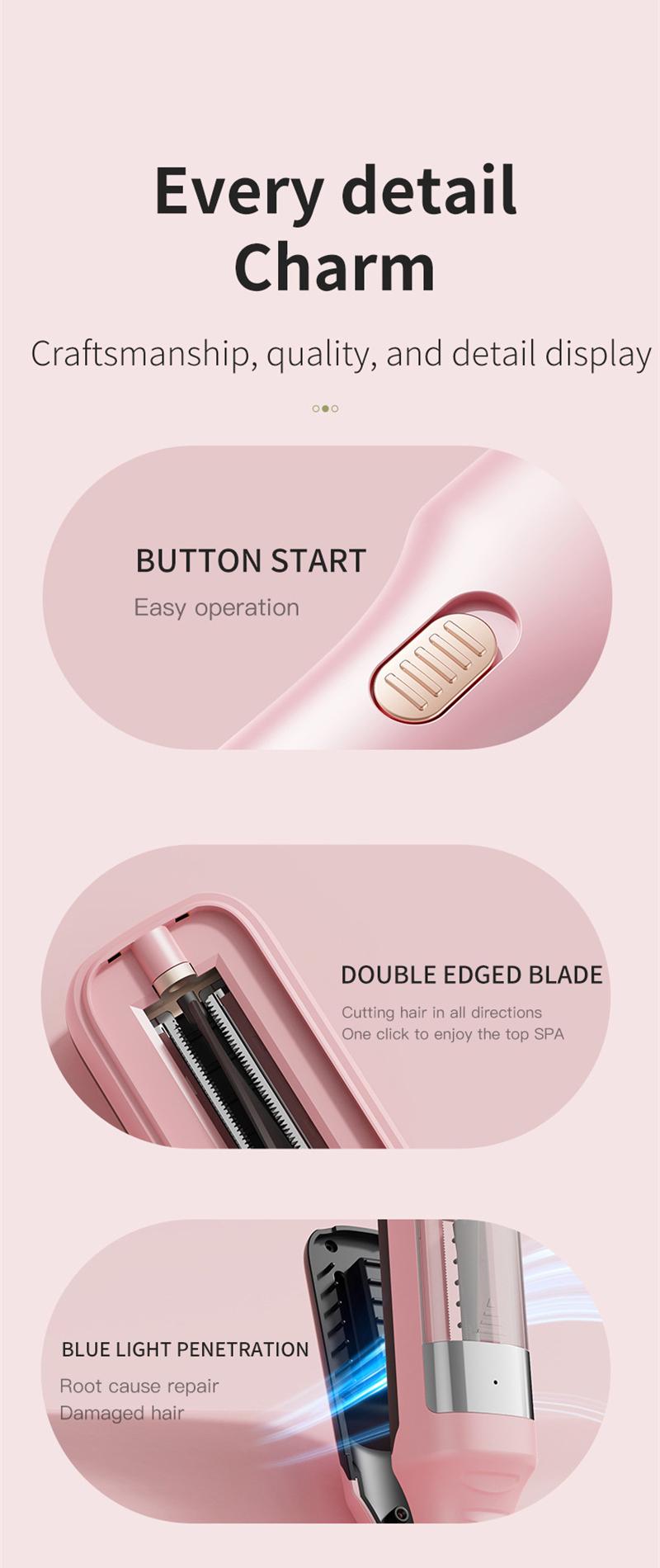 Product Introduction of Hair ends Trimmer Split Remover Dry Damaged Brittle Professional Automatic Trim Split for Women Cordless Hair cutting machine 34