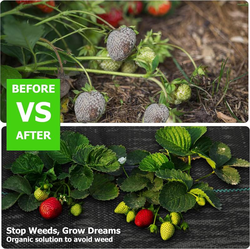 Weed Control Membrane 2M x 5M 105GSM Heavy Duty Weed Membrane Breathable Weed Control Fabric Landscape Fabric for Weed Barrier in Garden, Ground Cover, Raised Bed, Underdecks and Walkways 4