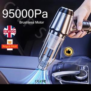 Cordless UK Car Vacuum Cleaner: Wet/Dry, Strong Suction, Handheld Cleaning Hoover Wireless with 95000Pa Brushless Motor, 5 Attachments, & HEPA Filters