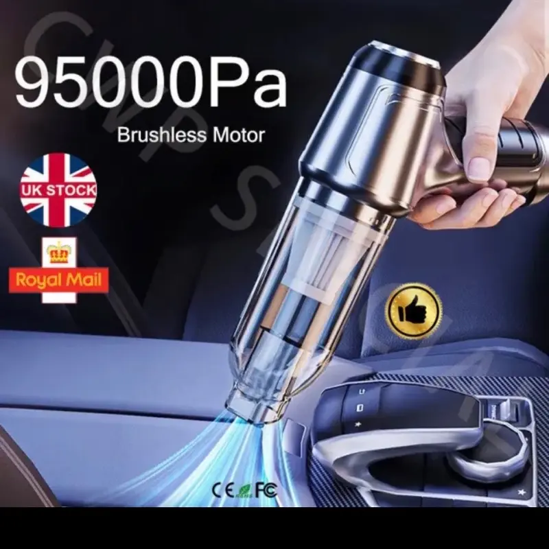 Cordless UK Car Vacuum Cleaner: Wet/Dry, Strong Suction, Handheld Cleaning hoover wireless 0