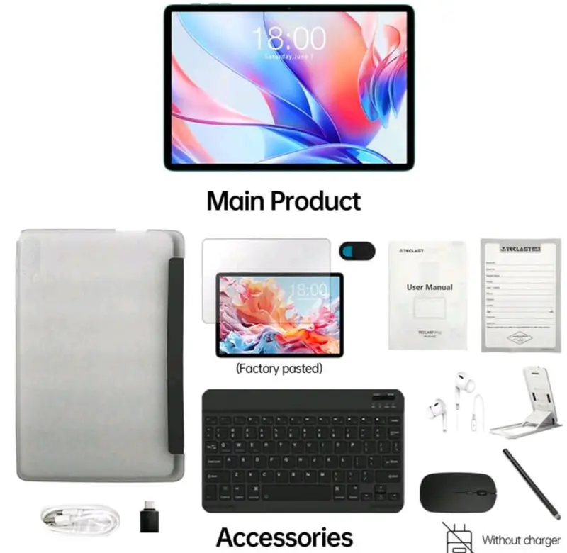 Teclast P30 2024 Tablet Allwinner A523  8-Core 1.8GHz/ 4GBRAM/64GB ROM/10.1inch 1280*800iPS/WIFI/6000mAh/Type-C/5MP+2MP Camera/Android 14)Limited Time Offer Free Ramdom Color Leather Case 4