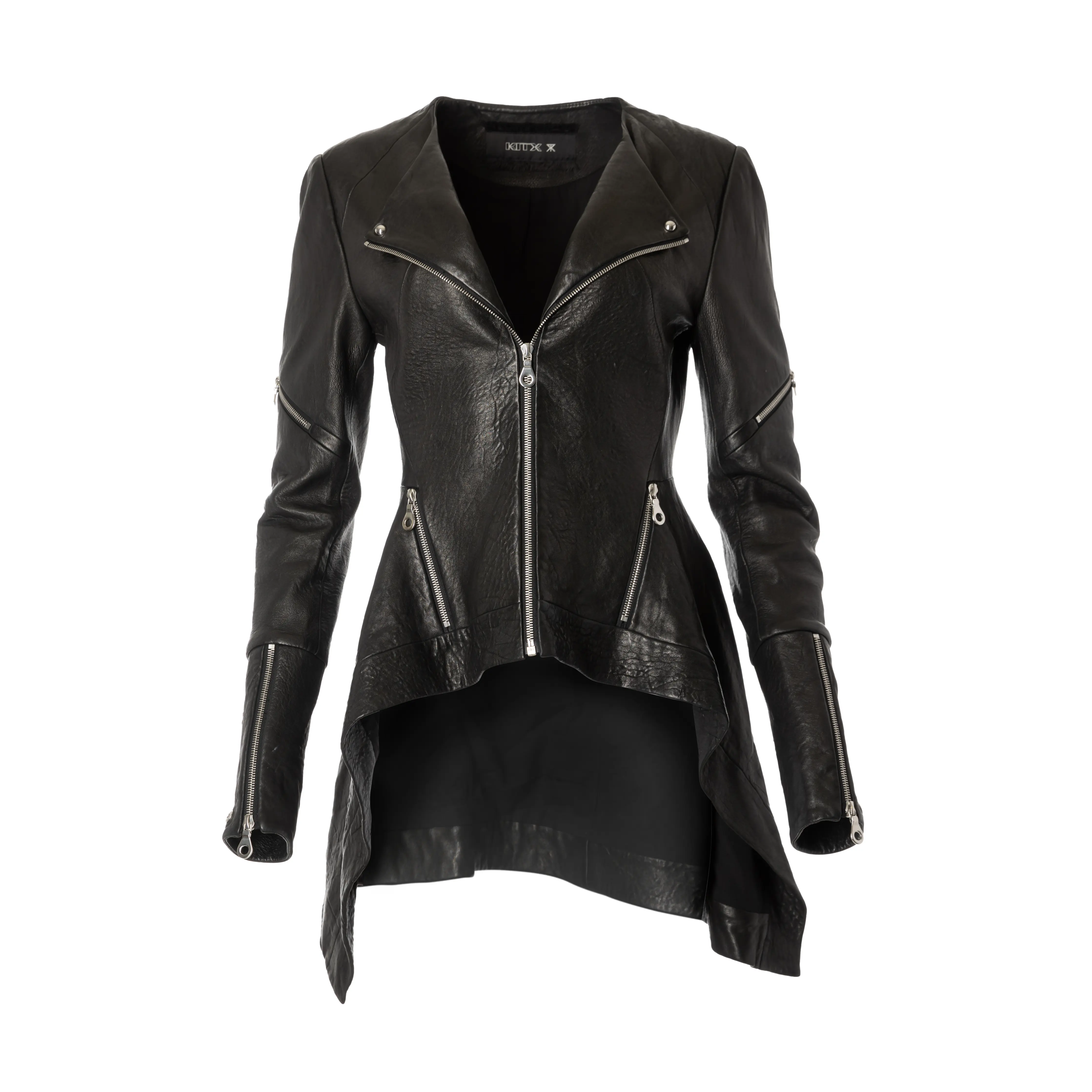 Preowned Kitx Biker S / UK 8 Leather Black Plain Regular All Seasons Excellent condition