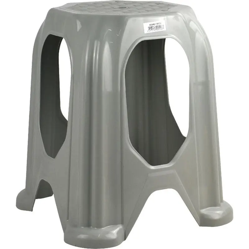 Large Plastic Sitting Stool Stackable Rattan Design 39 X 39 X 46.5Cm 2