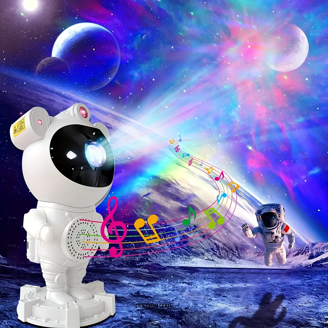 Astronaut Bluetooth Space Galaxy Projection With Speakers, 23cm, Remote Control, USB Powered, Music Audio Player Smartphone, Sky Starry Nebula Moon Lighting, Room Lights With Speaker, Kids LED Legend Astronaut Costume Night Mood Light Lamp Projector
