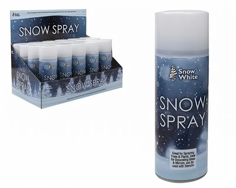 2 Two X CHRISTMAS SNOW SPRAY can Decoration Artificial Fake Xmas Spray On Snow Gifts 0