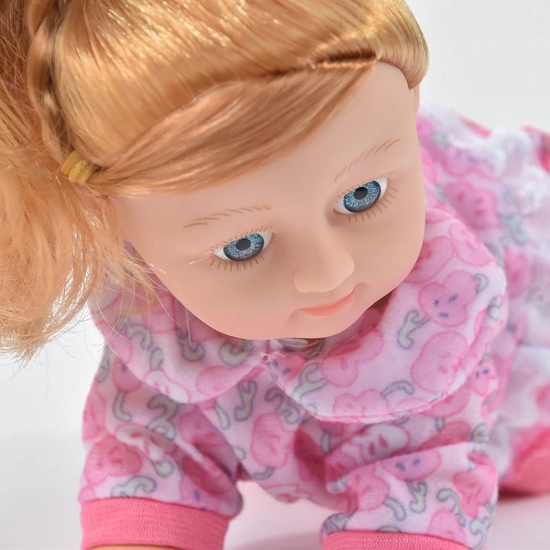 COO11 Kids Realistic Soft Vinyl Rubber 10 Inch Electric Crawling Baby Doll With Sound Laughing Talking Singing Dancing Interactive Toy Age 4+ (Pink) 6