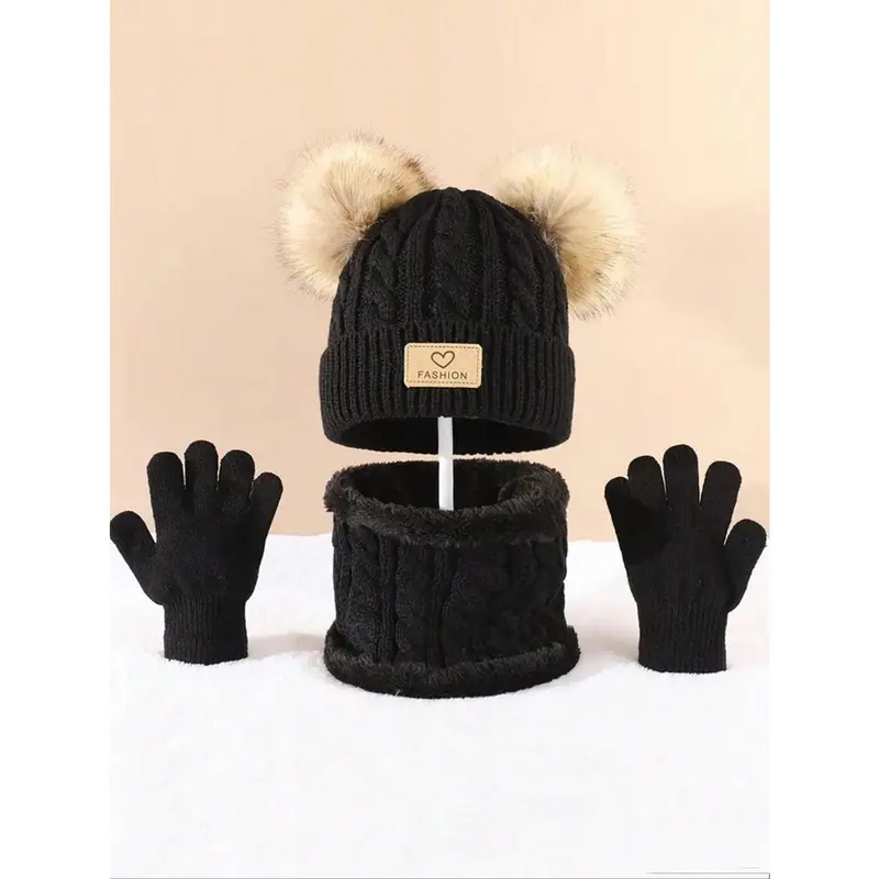 Rainbow Snowman  3 - Piece Set of Warm Knitted Gloves, Hat and Scarf with Wool Lining, Perfect for Staying Warm in Cold Weather and Showcasing Love for Fashion 8