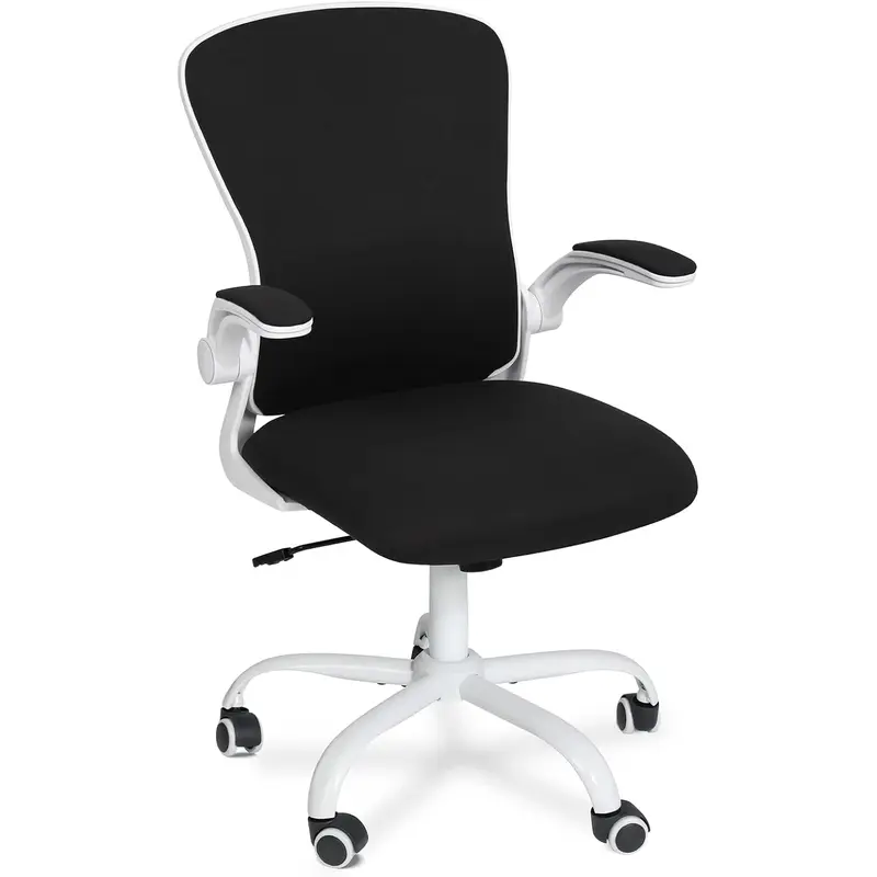 NEW Office Chair, Flip-up Armrest Ergonomic Desk Chair Computer Task Chair Mesh with Armrests lumbar support Mid-Back for Home Office Conference Study Room, Deep Grey 7