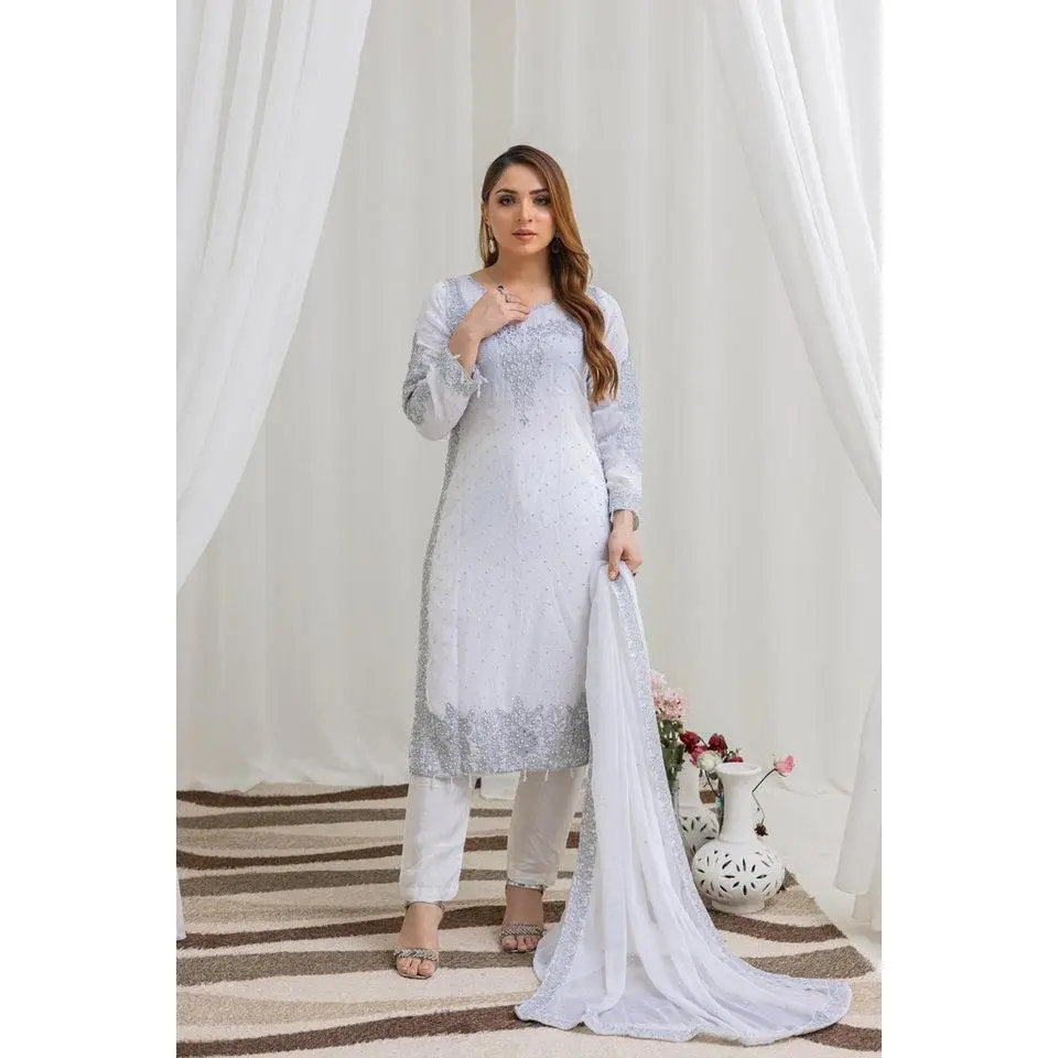 Brit Mother and daughter 3 piece Chiffon_1003 White B92
