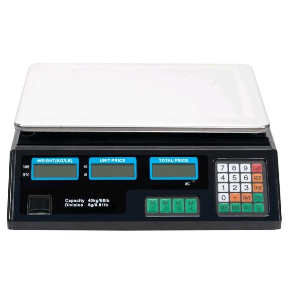 ACS-30 40kg/5g Digital Price Computing Scale for Vegetable UK Plug Silver & Black 1