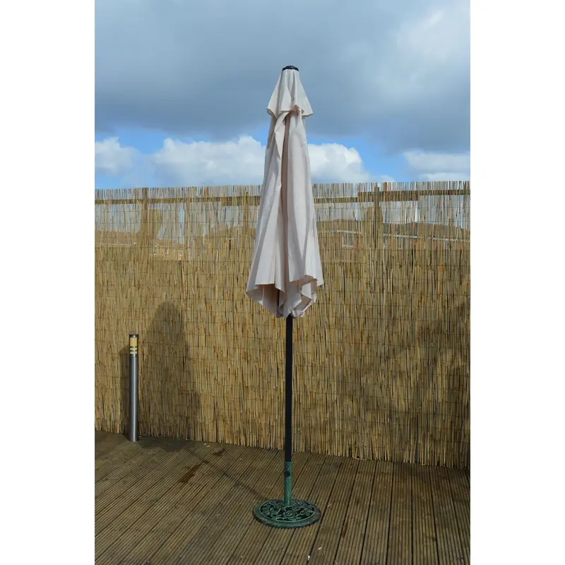 2.7m Wind Up Crank Garden Parasol with Aluminium Shaft in Cream 6