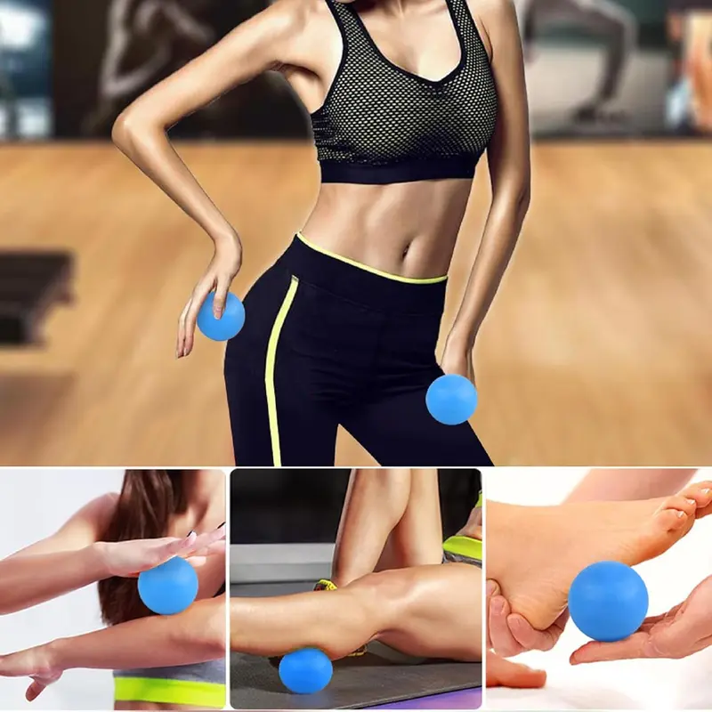 Massage Lacrosse Ball for Myofascial Release, Foot, Back, Trigger Point Treatment Ball, Muscle Knot, Yoga (Blue) 4