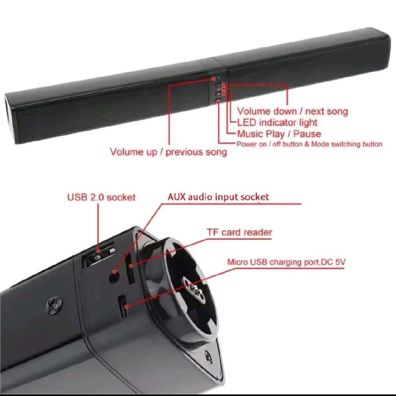 Powerful Soundbar with Subwoofer and Wireless Connectivity for TV, PC and all Audio Devices - Speakers 2