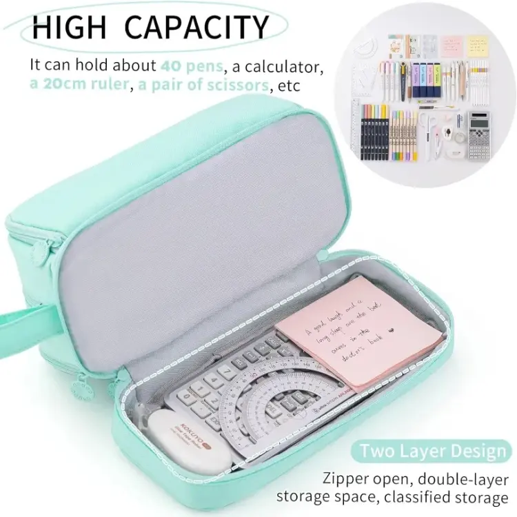 Large Capacity Kawaii Pencil Case - Aesthetic Pencil Pouch for School, Gift Supp 5