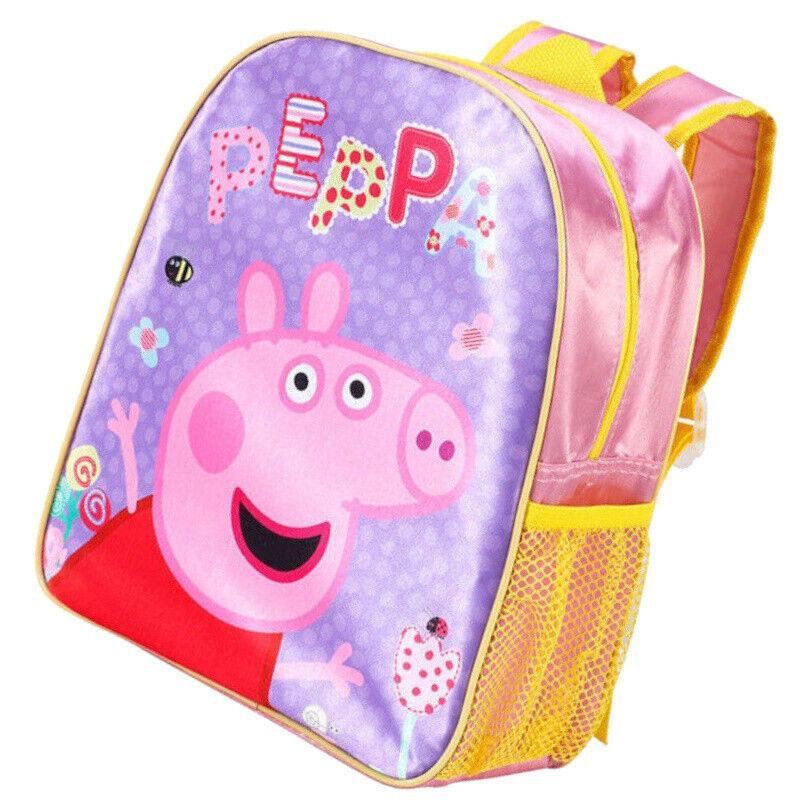 thumbnail interactive-video image 1 of Peppa Pig 3D Hooded Backpack For Kids – School Bag With Coin Purse – Pink Synthetic 1 of 1