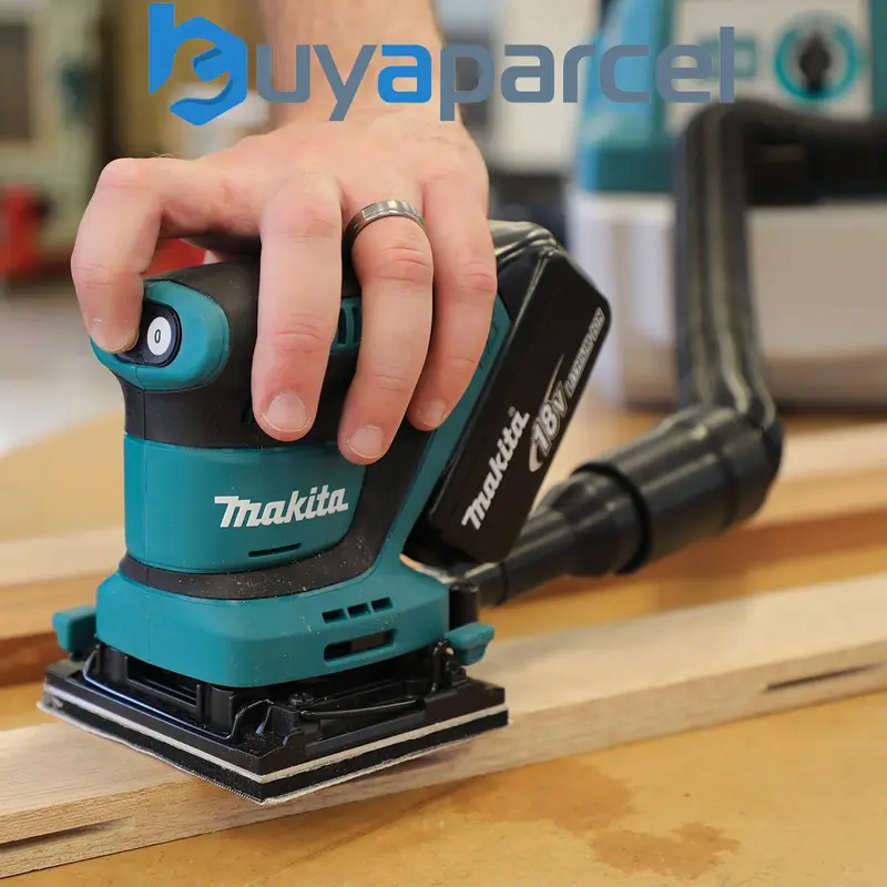 Makita DBO480Z 18v LXT 114mm 1/4 Sheet Finishing Cordless Palm Sander +10 Sheets 8