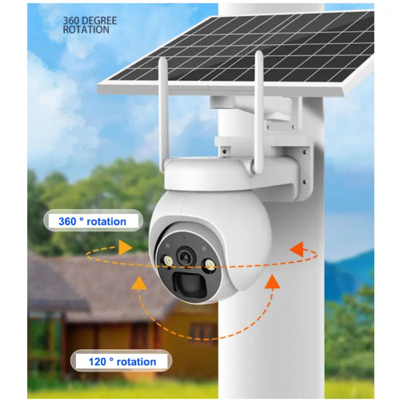 Wireless Solar Security Camera Wifi Solar Panel Powered PIR CCTV Infrared Voice Water Proof Audio