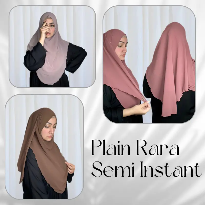 Plain Rara Semi Instant Hijab - 17 Different Colours! hand wash purple 0