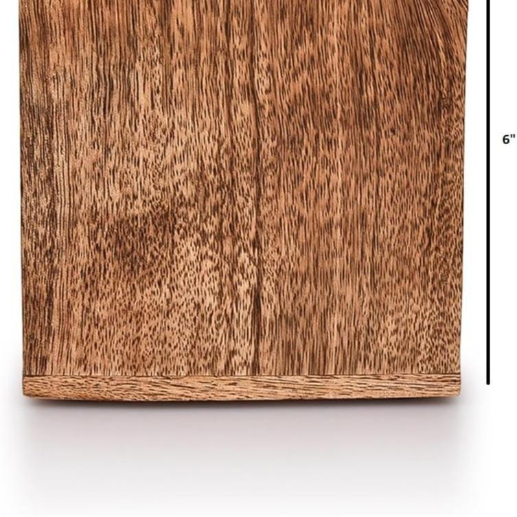 Mango Wood Burning Finished Kitchen Utensil Holder for Countertop, Utensil Holder Container for Kitchen Cooking Utensil. (12.7cm x 12.7cm x 15.24cm) 3