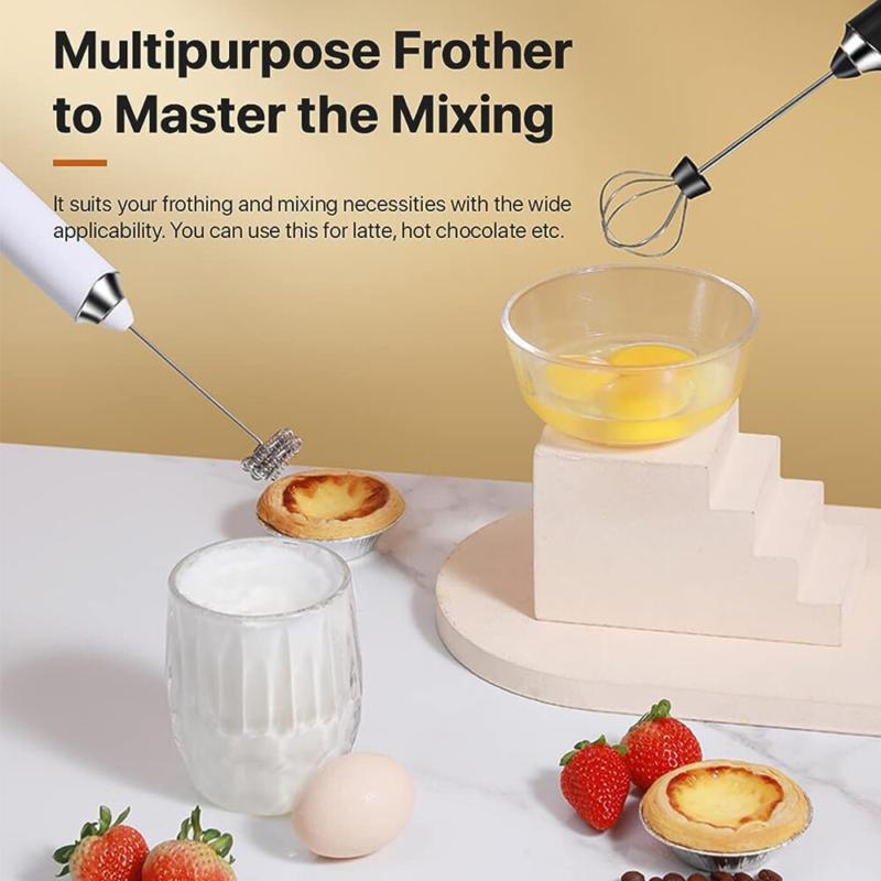 ⭐[Delivery In 2-3 Days]⭐Rechargeable Electric Milk Coffee Frother Whisk Egg Beater Handheld Frappe Mixer 8