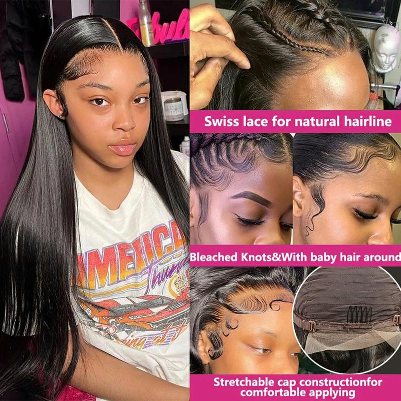 Product Introduction of Bling Hair HD Human Hair Wig 16inch Straight Brazilian Lace Frontal Wig For Women 180 Density Glueless Pre Plucked Natural Color Transparent Lace Front Wig 13x4 13x6 Baby Hair Bleached Knots Free Shipping UK Human Hair Wig 10