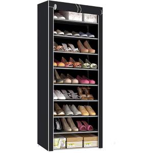 10 Tier Shoes Rack Storage Shoe Cabinet with Dustproof Cover - Holds 27 Pairs Shoe Stand for Hallway Living Room