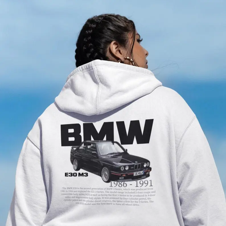 BMW Graphic shirt, Vintage E30 Shirt, BMW shirt Gift, Unisex Hooded Shirt, BMW Apparel