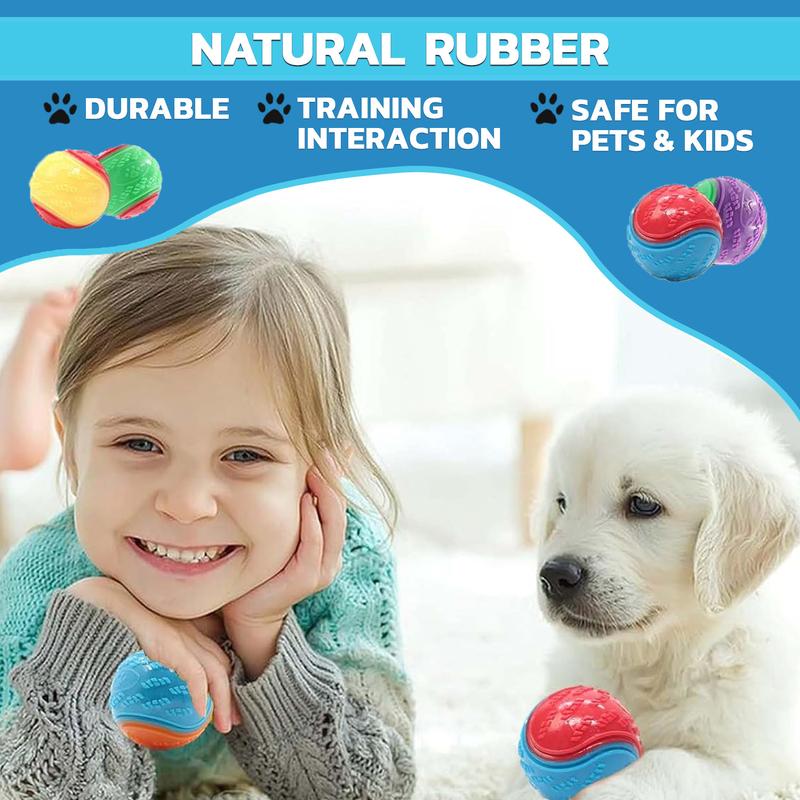 Product Introduction of Pack of 2 Squeaky Dog Ball Dog Toys Teeth Cleaning Puppy Chew Toys Dog Pet Training Ball Interactive Dog Ball Assorted Colours 2