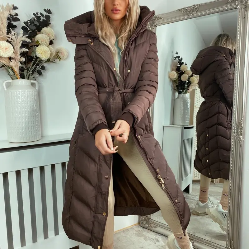 Women's Penelope Longline Coat with Belt, Padded for Comfort - Womenswear, Jackets 4