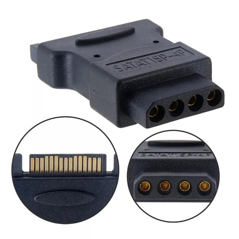 SATA 15Pin Male to 4Pin IDE Molex Female Power Extension Adapter 4