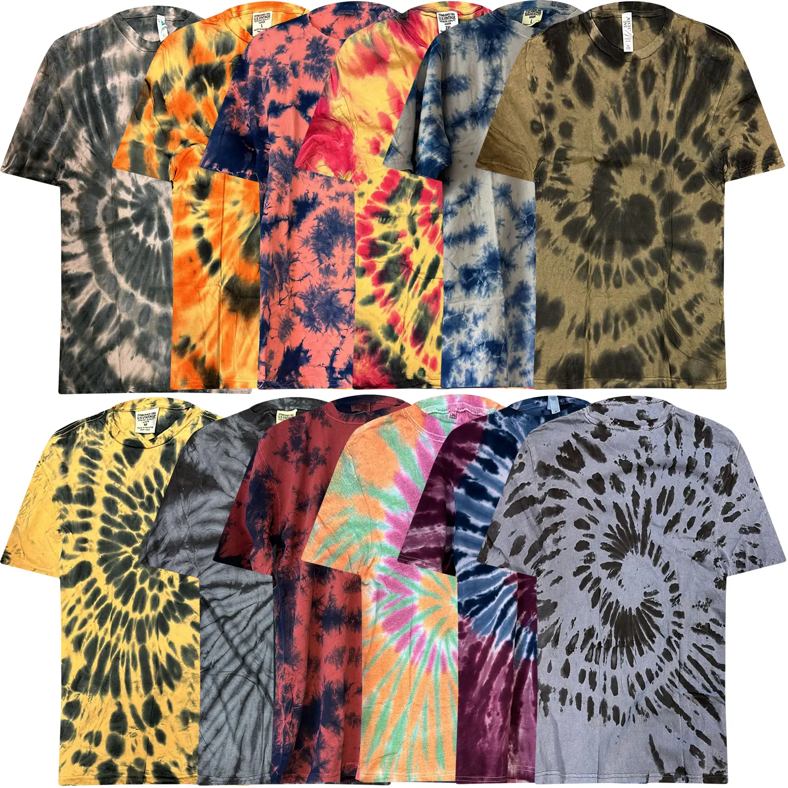 4 Pack Mens Tie Dye T Shirt Assorted Designs Short Sleeve Summer T Shirts Holiday Festival Party Top