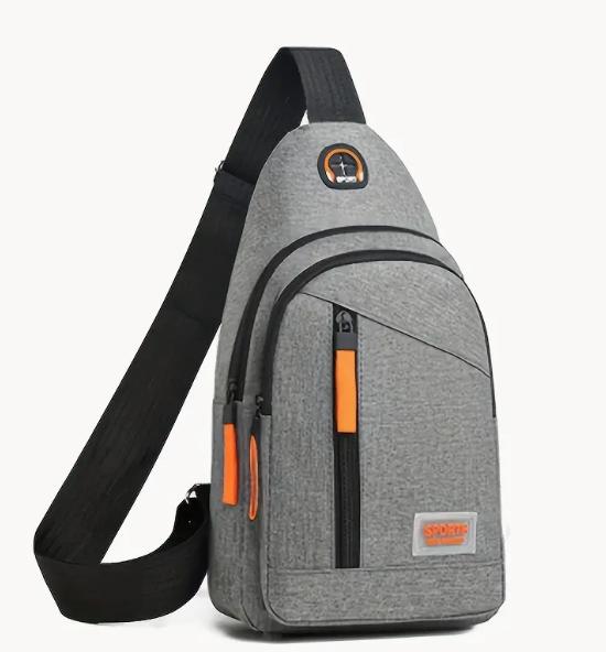 Sports Unisex Double Layer Crossbody Chest Bag with Adjustable Strap and Zip Closure 0