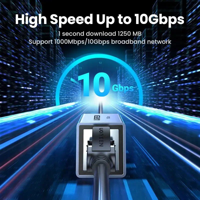 UGREEN RJ45 Connector 10Gbps Network Extender Extension for Cat8 Cat7 Cat6 Ethernet Cable Adapter Gigabit Female to Female 1