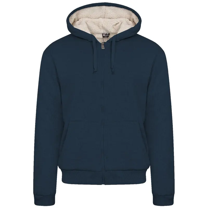 Mens Brave Soul Fur Lined Zip Up Hoodie Sherpa Borg Sweatshirt Winter Jacket New Menswear Pocket 3