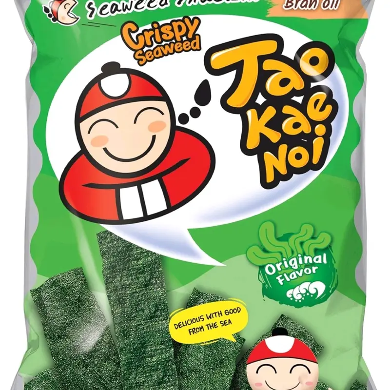 Taokaenoi Brand Crispy Seaweed Snack original Flavor - Natural and Healthy Good with snack parth or on the go - Taffy 3
