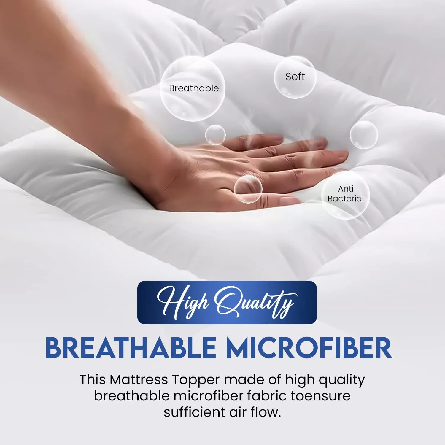 RETAILERS DEN 10cm Microfiber 4 Inch Deep All Sizes - Luxury Soft Hotel Quality Bedtopper Machine Wash Soft Pads & Toppers