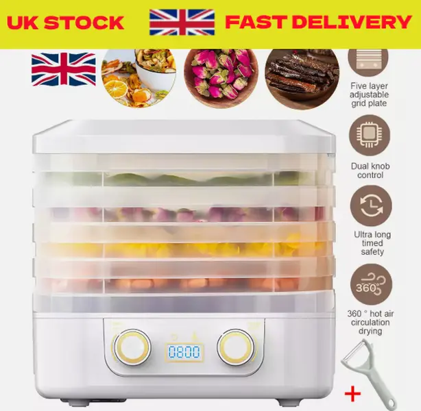 5-Layer Intelligent Fruit Dryer Smart Food Dehydrator for Fruits Veggies MeatsUK