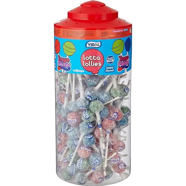 150 lollies Vidal Lotta Lollies Tongue Painter Lollies Cherry Flavour Snack Candy