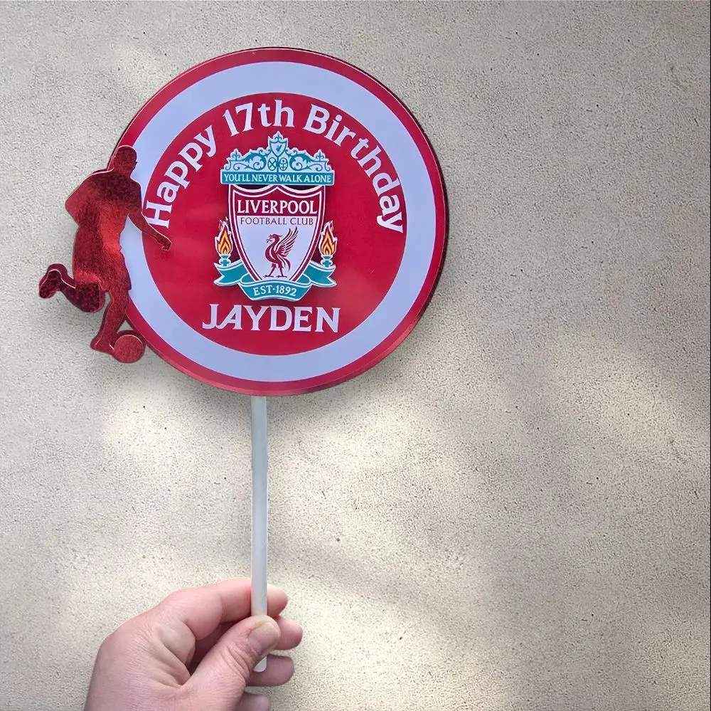 Cake Topper 3D personalised Football cake topper any club/matching colour,liverpoll Manchester Chelsea England Portugal caketopper