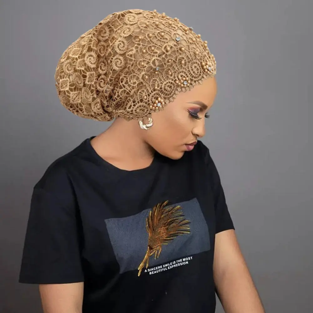 Luxury Beaded Turban Cap for Women 