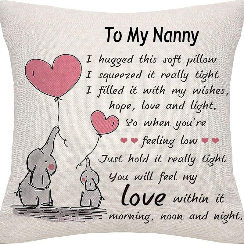Nanny Gifts from Granddaughter Grandson Grandma Nanny Cushion Cover Throw Pillow Cover Cushion Case Thanksgiving (nanny-1) 0