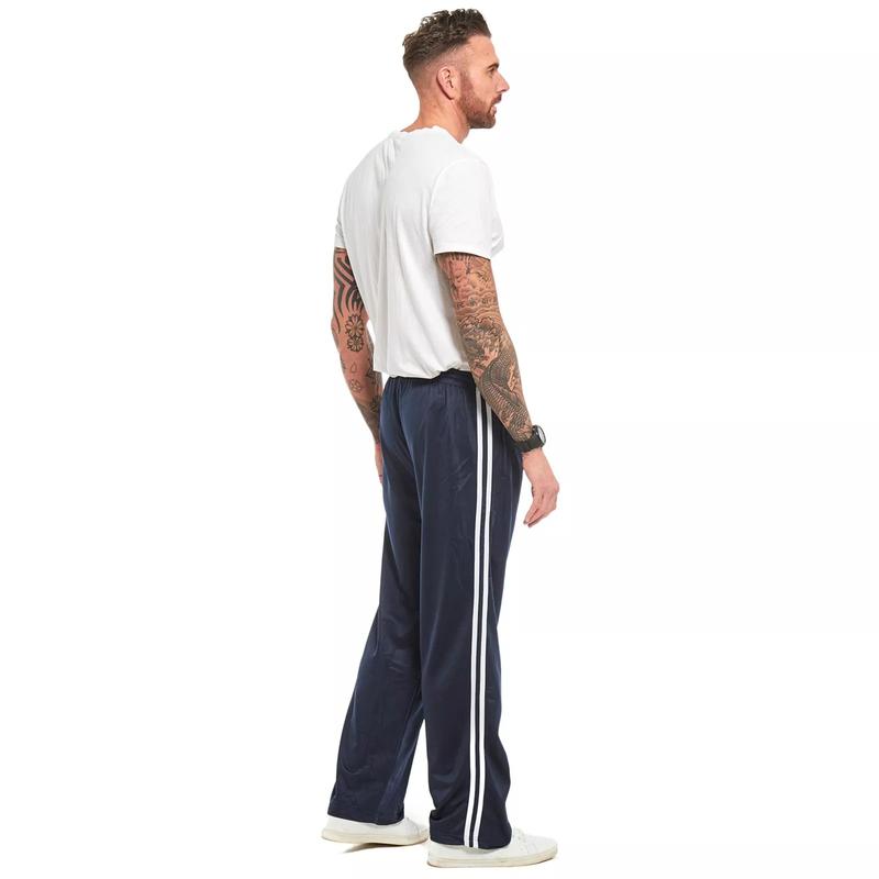 MENS TRACKSUIT BOTTOMS SILKY JOGGERS JOGGING STRIPED GYM SPORTS PANTS TROUSERS Fabric Plain Casual Hem Pockets Underwear Human plush men 4