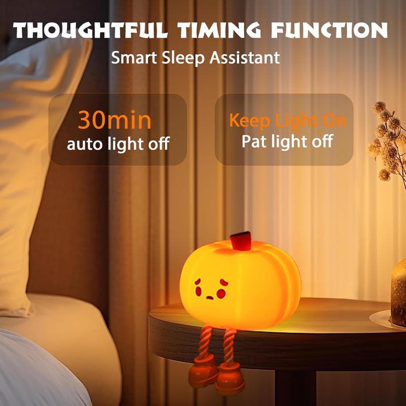 LED Silicone Dimmable Nursery Lamp - Cute Pumpkin Night Light 2